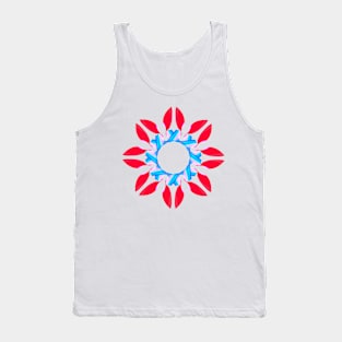 Red flower Tank Top